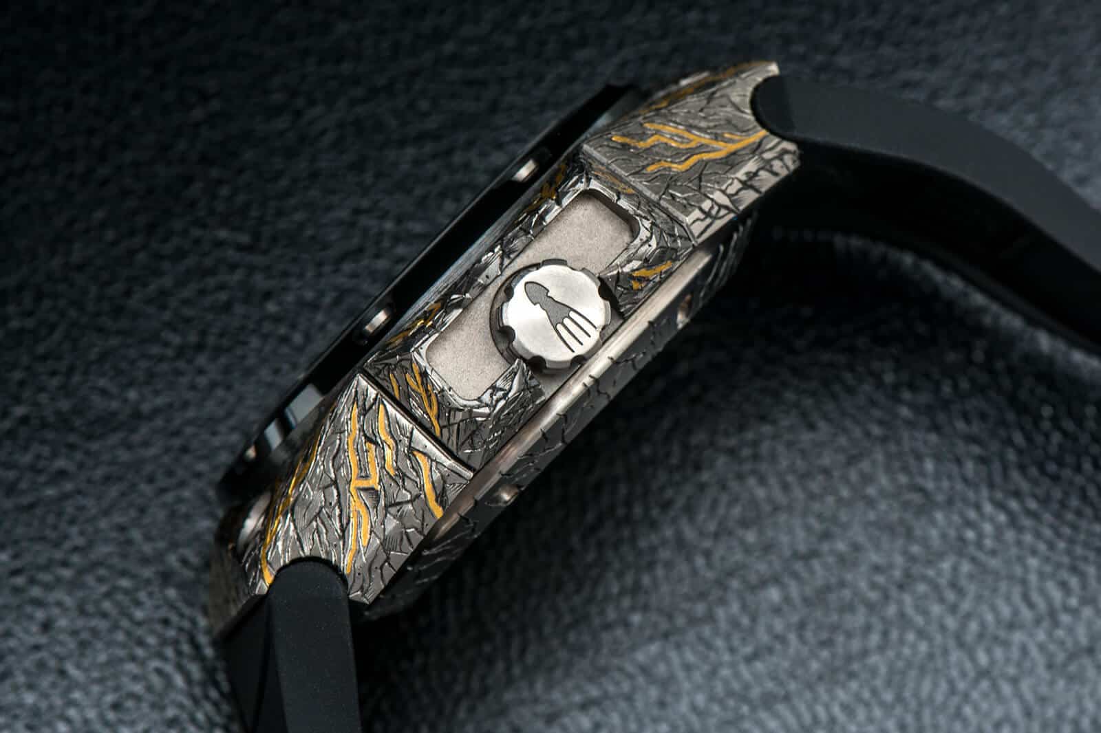 林德偉德林Oktopus Volcano個(gè)性24K金雕花腕表-復(fù)刻表