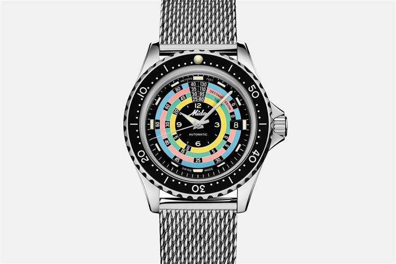 Mido海洋之星減壓計時器1961「夢幻彩色圈」-復刻表