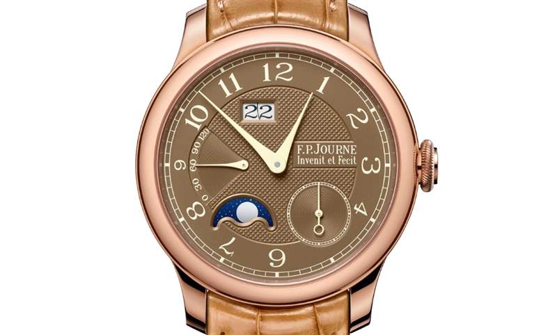 日期窗、月相窗再大一點,FP JOURNE Octa Automatique Lune Havana雪茄面月相表改版再現-復刻表