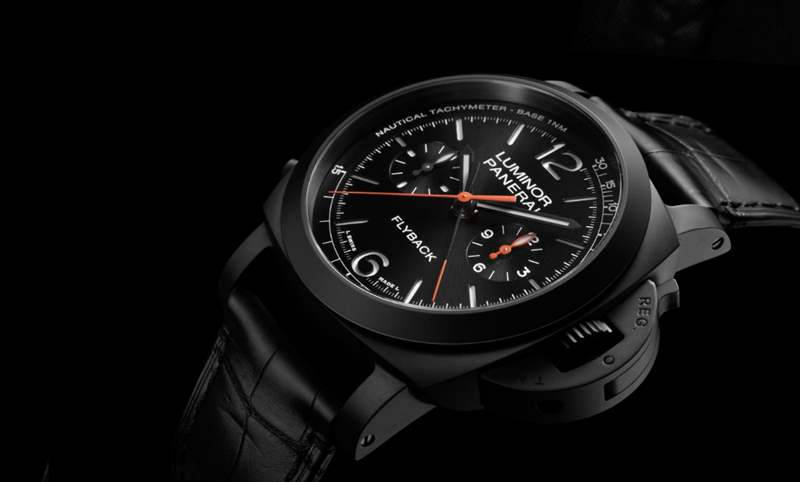 黑陶瓷、分秒計時中置｜沛納海Panerai Luminor飛返計時陶瓷腕表44毫米-PAM01298-復刻表