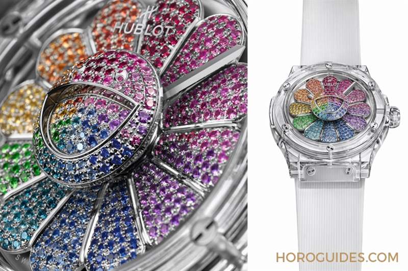 彩虹版微笑小花動起來｜Hublot經(jīng)典融合系列村上隆藍寶石彩虹腕表-復刻表
