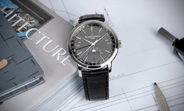 白金材質(zhì)、天鵝絨質(zhì)感灰面,江詩丹頓Traditionnelle全日歷腕表新色亮相-復刻表