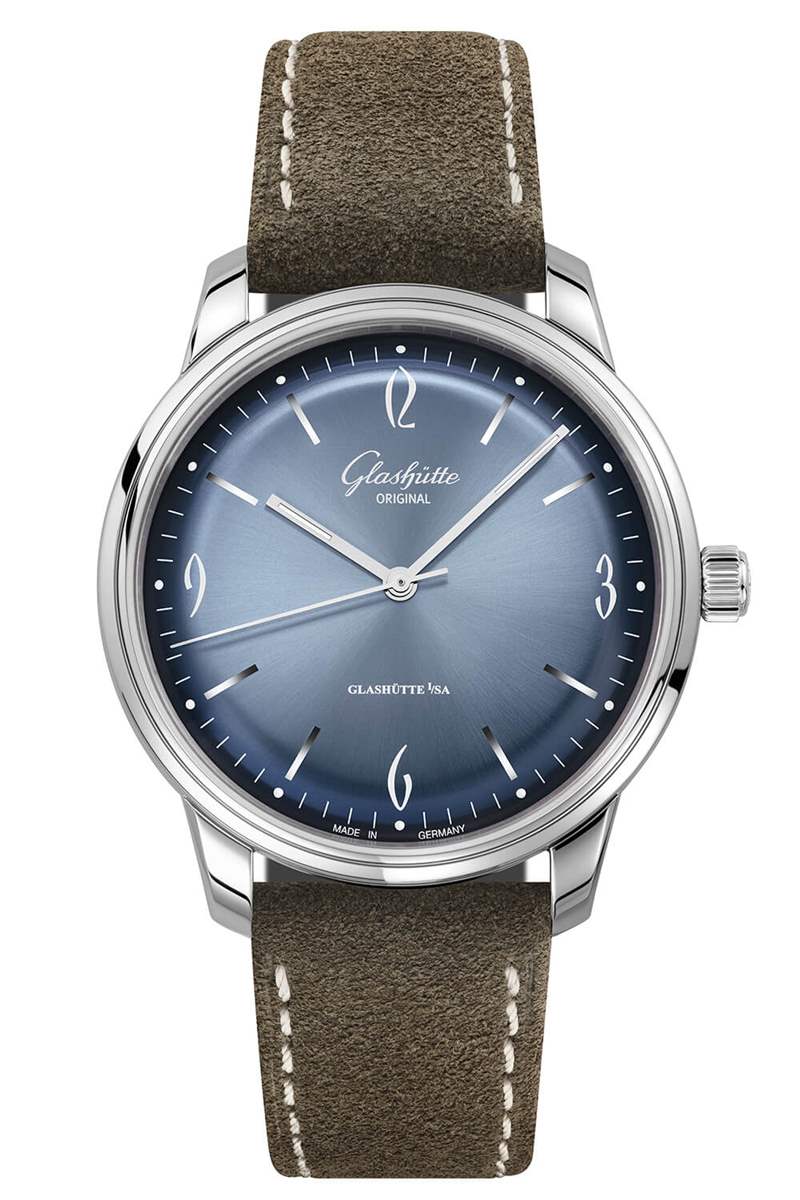 格拉蘇蒂原創Sixties Glacier藍色放射紋盤面腕表-復刻表