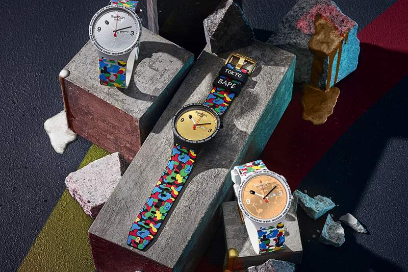 斯沃琪聯名Swatch X Bape 東京多迷彩版-復刻表