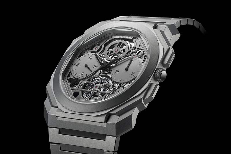 寶格麗新款Octo Finissimo-世界上最薄的計(jì)時(shí)鏤空陀飛輪腕表103295-復(fù)刻表