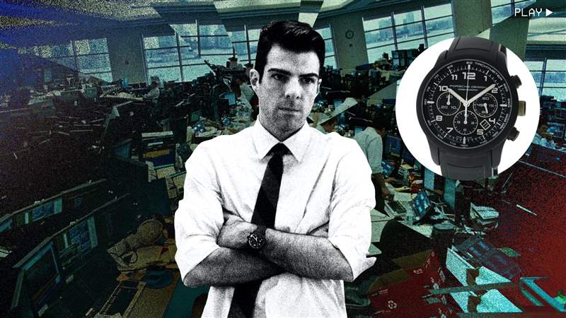 看電影扎卡里·昆托(Zachary Quinto)在“追加保證金”中佩戴保時捷設(shè)計計時碼表預(yù)測金融危機-復(fù)刻表