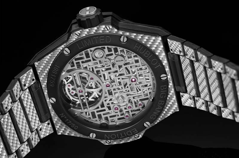 宇舶首度以鍍鋁碳纖維打造Integrated鏈帶表造就超輕陀飛輪-復(fù)刻表